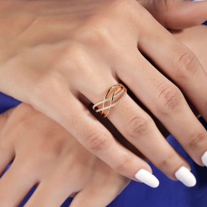 Voemi Silver Moissanite Ring for Women | 22KT Gold Vermeil-12 / Yellow Gold