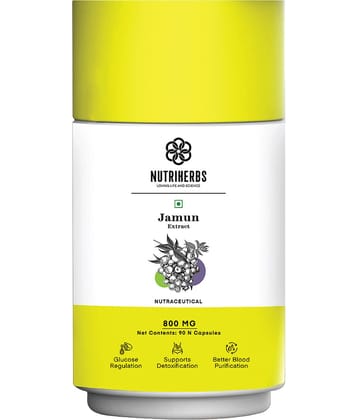 Nutriherbs Jamun Extract 800mg - 90 Capsules | Helps Regulate Sugar Levels| Good For Body Detoxification