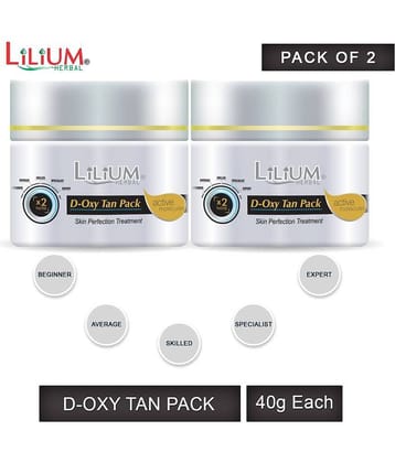 Lilium D-OXY Tan Face Pack for Glowing Skin 40, Tan Removal & Skin Brightening Formula, Pack Of 2
