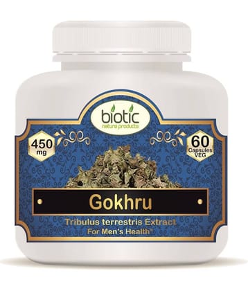 Biotic Gokhru Capsules for Men's Wellness 450 mg Veg Capsule 60 no.s