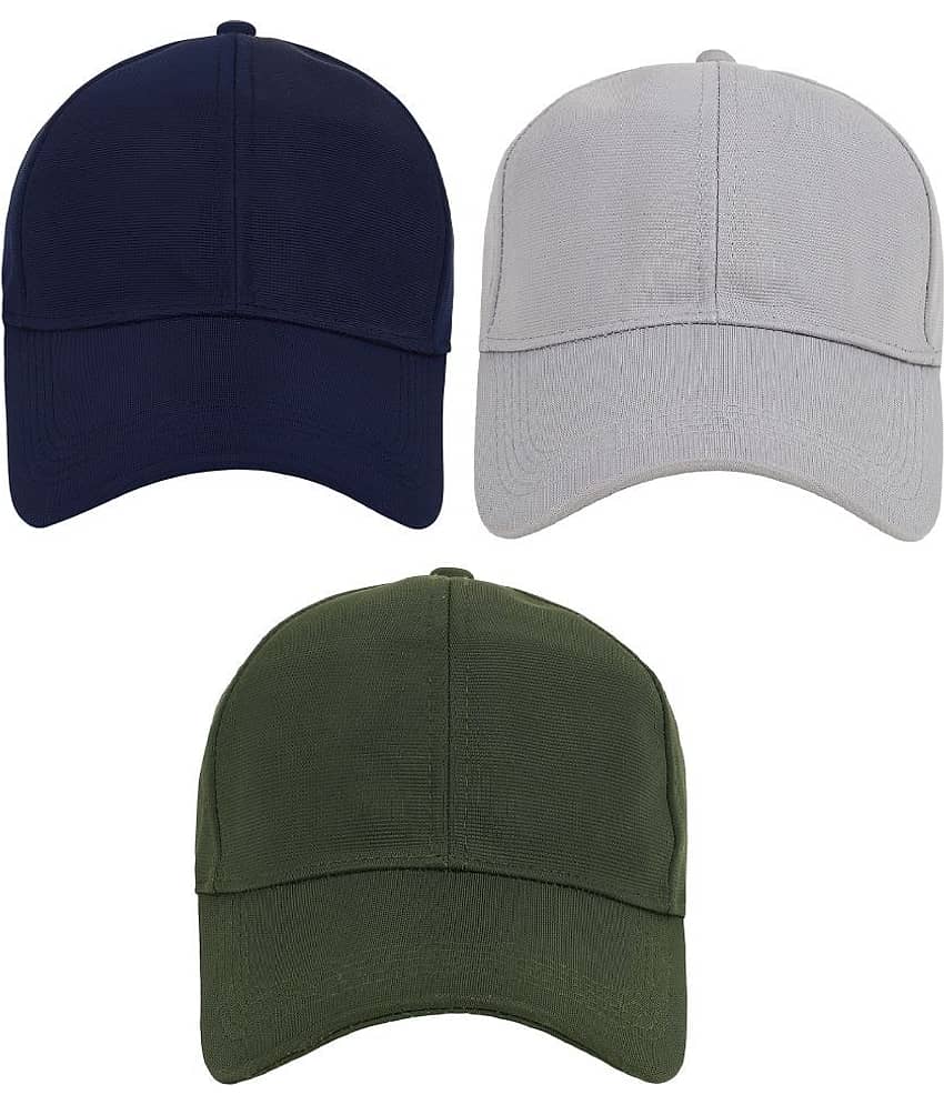 Zacharias - Multi Color Cotton Men's Cap ( Pack of 3 )