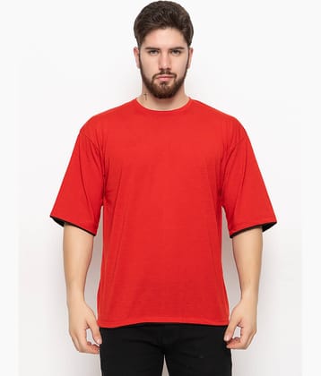 ZEBULUN Pack of 1 Cotton Blend Regular Fit Men's T-Shirt ( Red )