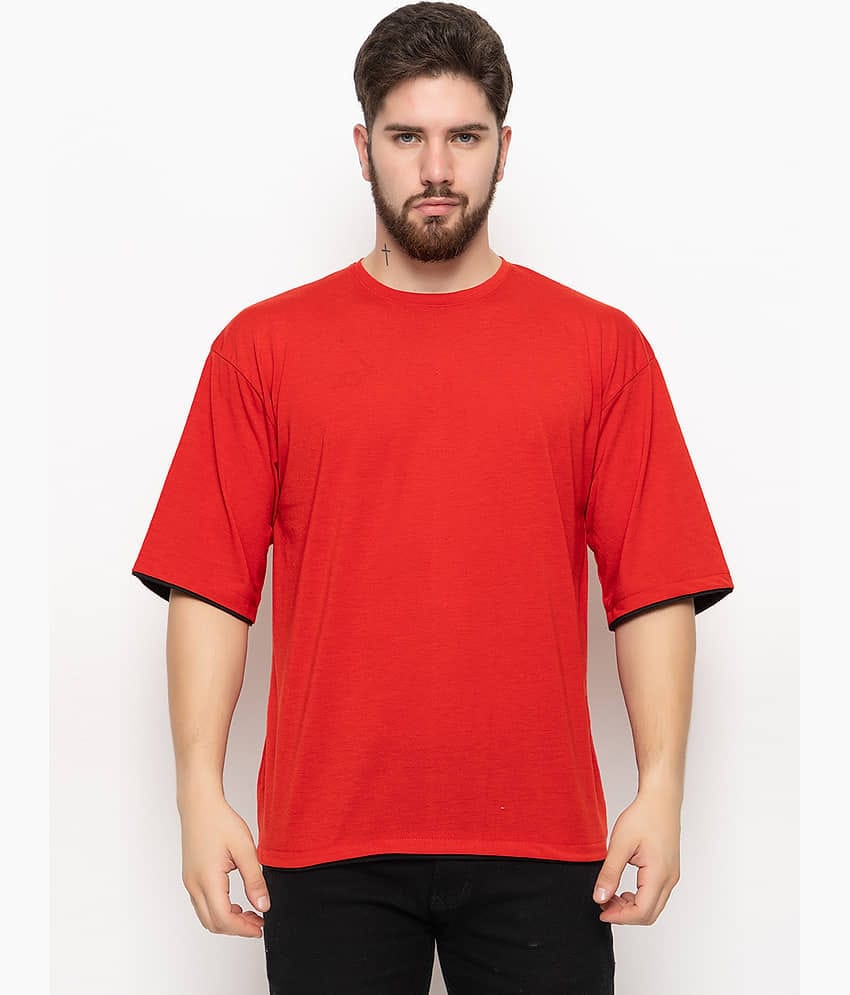 ZEBULUN Pack of 1 Cotton Blend Regular Fit Men's T-Shirt ( Red )