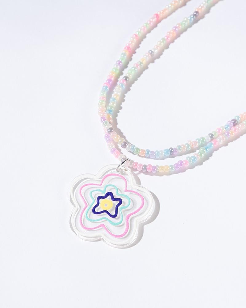 Flower Victor Beads Necklace