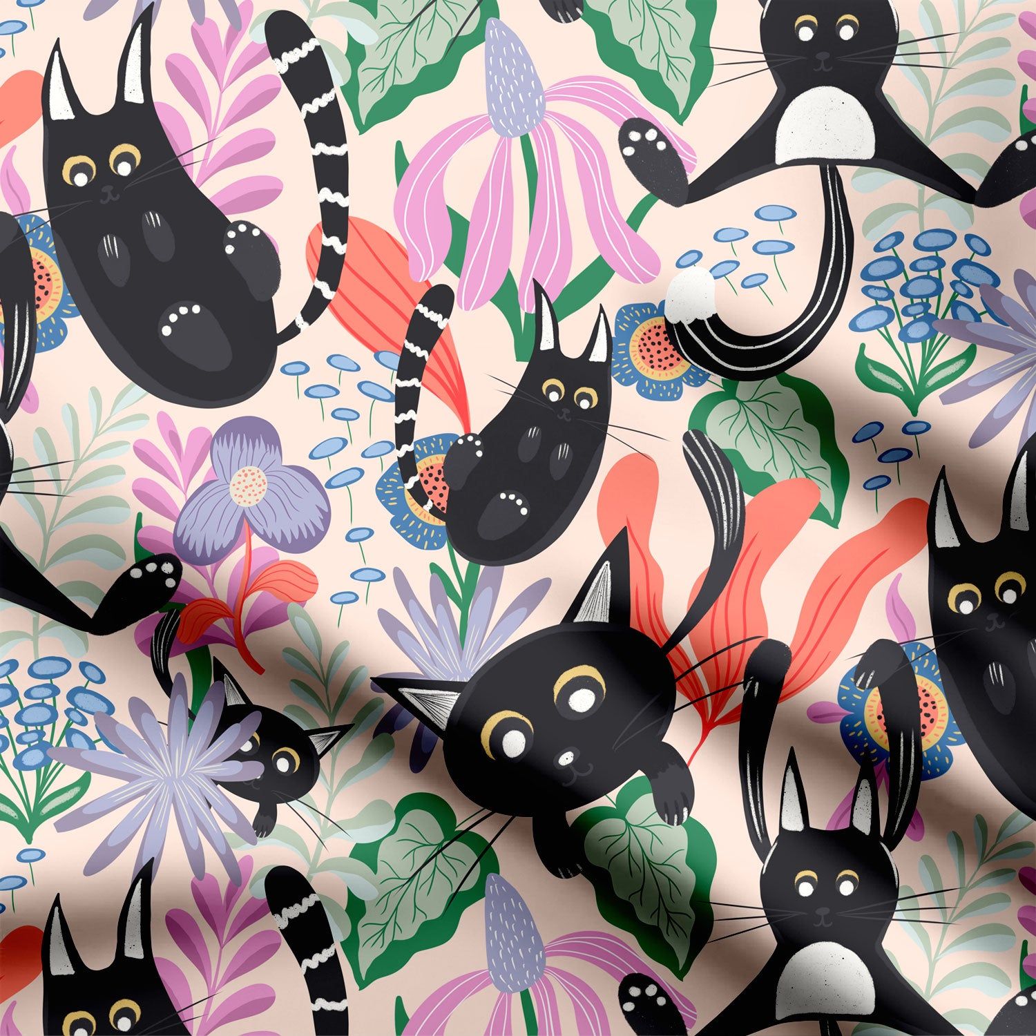 Pets on vacation Print Fabric-Cotton