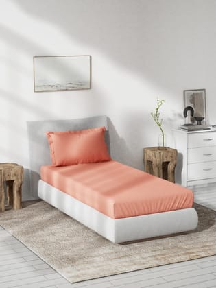 DDECOR - Spectrum Collection 100% Cotton Dyed Pattern 180TC Single Bedsheet|152 CM X 224 CM| - Pink
