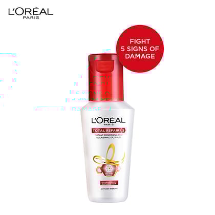 Loreal Paris Total Repair 5 Instant Smoothing & Nourishing Oil Serum - Unmanageable Damaged Hair, Nourish And Protect, Leave On Therapie, 40 Ml