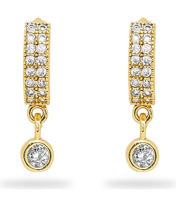 LUV FASHION Golden Huggies Earrings ( Pack of 1 )