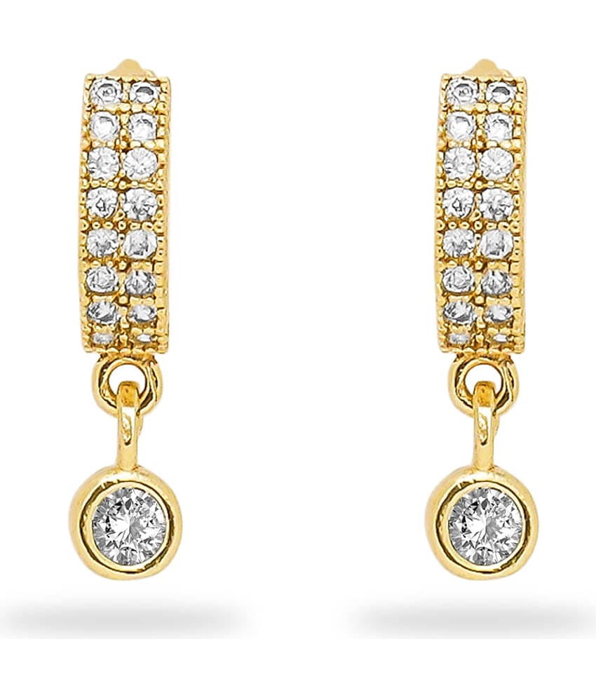 LUV FASHION Golden Huggies Earrings ( Pack of 1 )
