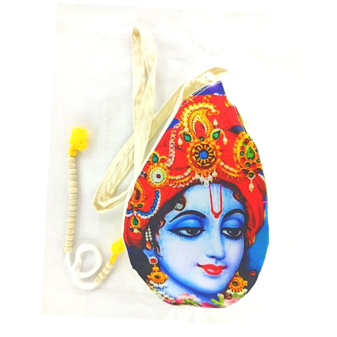 MAYAPURI Krishna Printed Chanting Bag/Beads Bag or Japa Bag with Sakshi Mala Counter