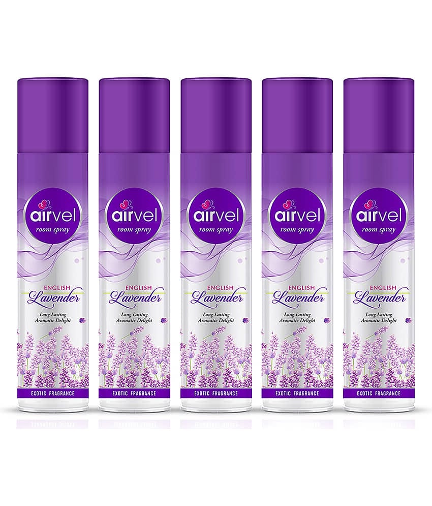 Airvel Lavender Fragrance Room Spray Air Freshener for Home, Bathroom and Car 217ml ( Pack of 5 )