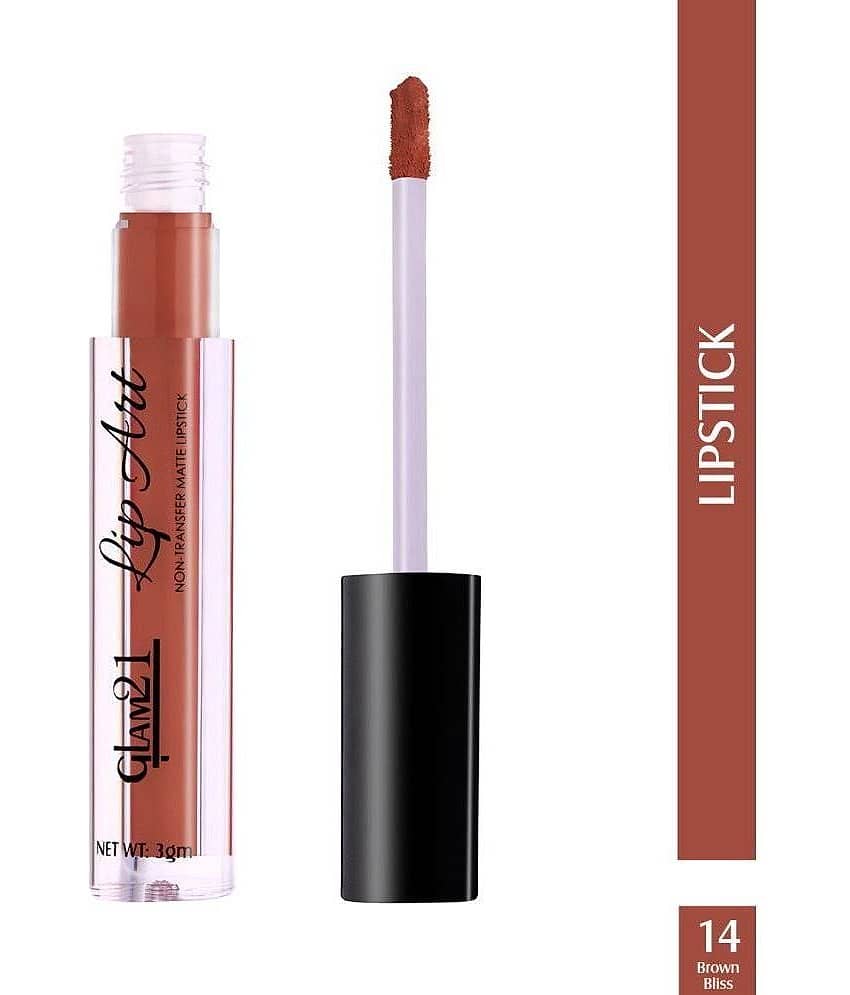 Glam21 Lip Art Longlasting Non-Transfer Matte Liquid Lipstick Water & SmudgeProof 3gm Brown Bliss-13