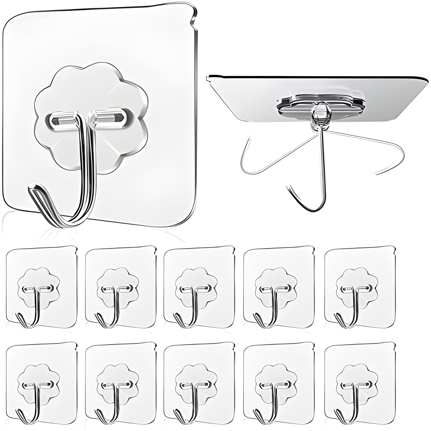 Wall Hooks for Hanging Strong, Adhesive Hooks for Wall Heavy Duty, Wall hangings, Kitchen Accessories Items, Sticky Photo Frame Hangers (Pack of 20, Wall Hook)