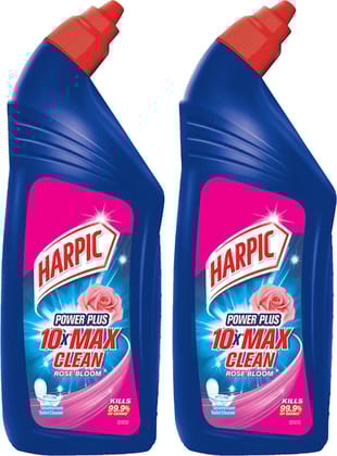 Harpic Disinfectant Toilet Cleaner Liquid - Rose, 1 L (Pack of 2)
