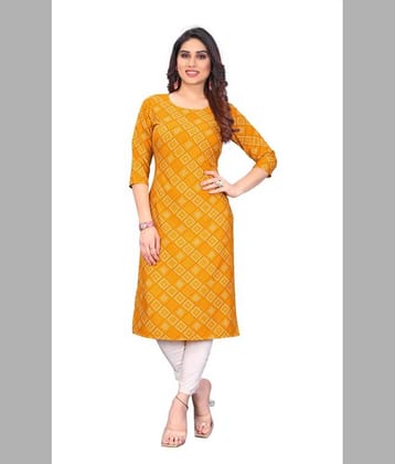 AK FASHION MALL Pack of 1 Crepe Printed Straight Women's Kurti - ( Multicolor )