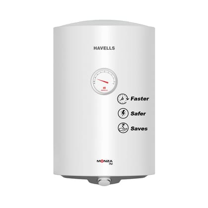 Havells All New Monza Nu 35L 5 Star Storage Water Heater(Geyser)|Faster Heating|safe to use|Saves electricity|Glass Coated Anti Rust Tank| Temp. setting knob|7 Yr. Tank Warranty| Made In India Havells All New Monza Nu 35L 5 Star Storage Water Heater(Geys