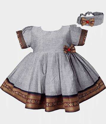 harshvardhanmart.com Pack of 1 Baby Girls Cotton Frock ( Gray )