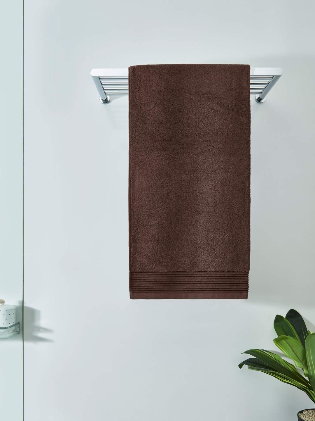 DDECOR - Platina Collection 100% Cotton Bomboo Plains And Textures Pattern 520TC Bath Towel |75 CM X 150 CM| - Brown