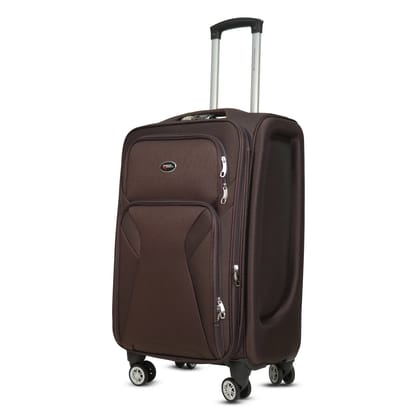 AMERICAN TRAVELLER Touris Bite 55 cm Cabin Trolley Bag (23 Days), Softside Twill Fabric, 360 Spinner Wheels, Front Pocket, Expandable, Telescopic Handle, Single Unit, Assorted Colours