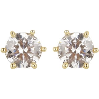 CZ American Diamond Studds Earrings for Girls Earrings Color Golden Alloy Brass Copper Material Earrings for Women's