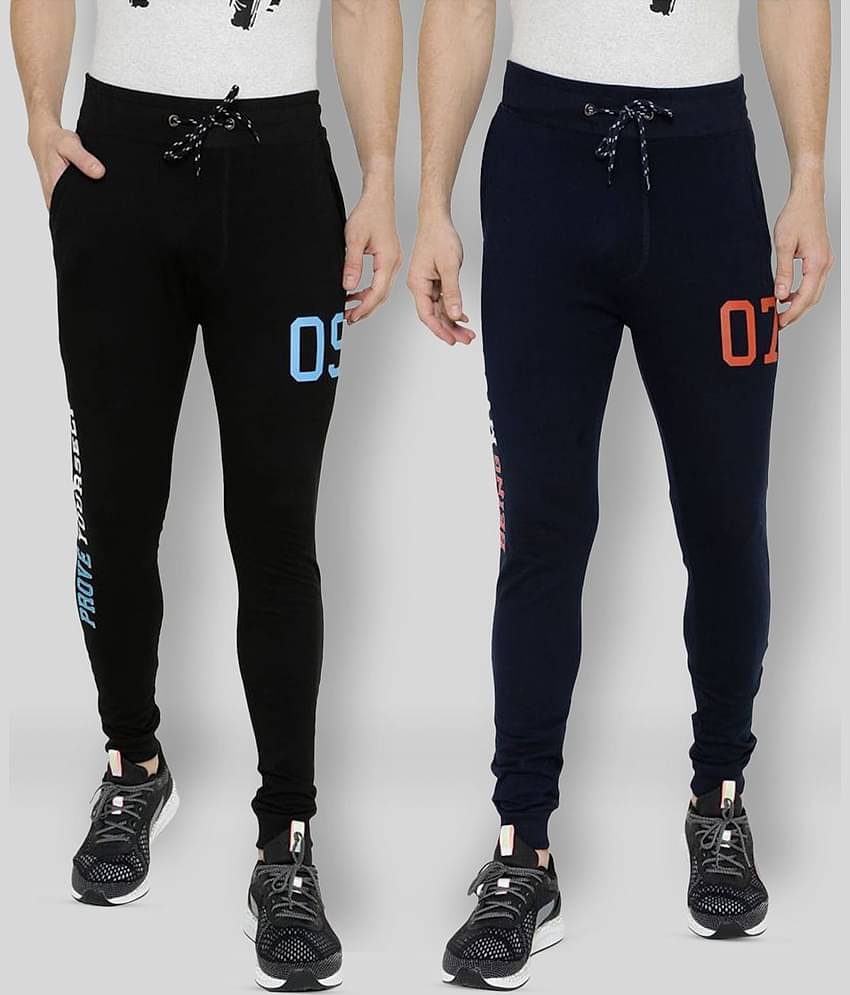 Ardeur - Multicolor Cotton Blend Men's Joggers ( Pack of 2 )