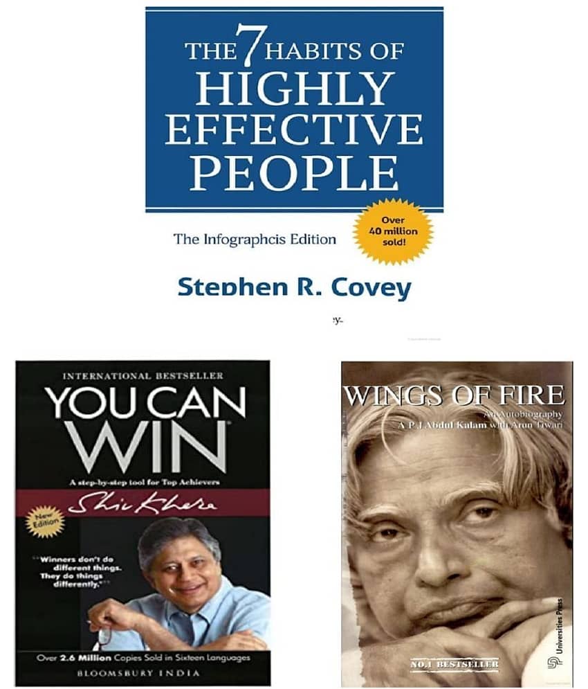 ( Combo of 3 books ) The 7 Habits Of Highly Effective People & You Can Win & Wings of Fire: An Autobiography Paperback