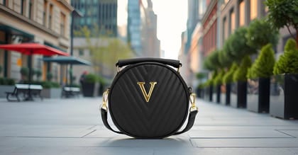 Trendy Sling Bag for Women Quilted Round Shape Crossbody Handbag with Stylish Finish (Black)
