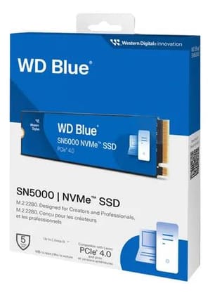Western Digital WD Blue SN5100 NVMe 500GB, Upto 6600MB/s R, 5Y Warranty, PCIe Gen 4 NVMe M.2 (2280), Internal Solid State Drive (SSD)