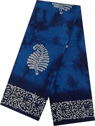Madurai Pure Sungudi Cotton- 7yards Wax (Batik) Printed Saree For Women