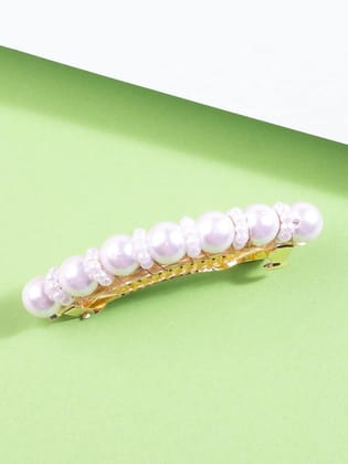 Gold-Toned Embellished French Barrette