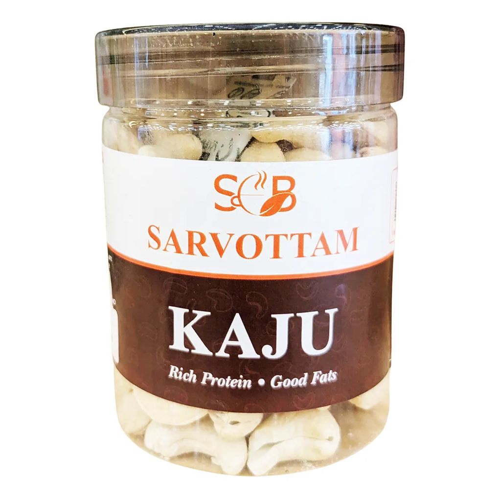 Sarvottam Kaju (W180) Box 250g | Premium Whole Cashews | Rich in Protein, Fiber & Healthy Fats | Crunchy Nuts for Snacking, Cooking & Gifting