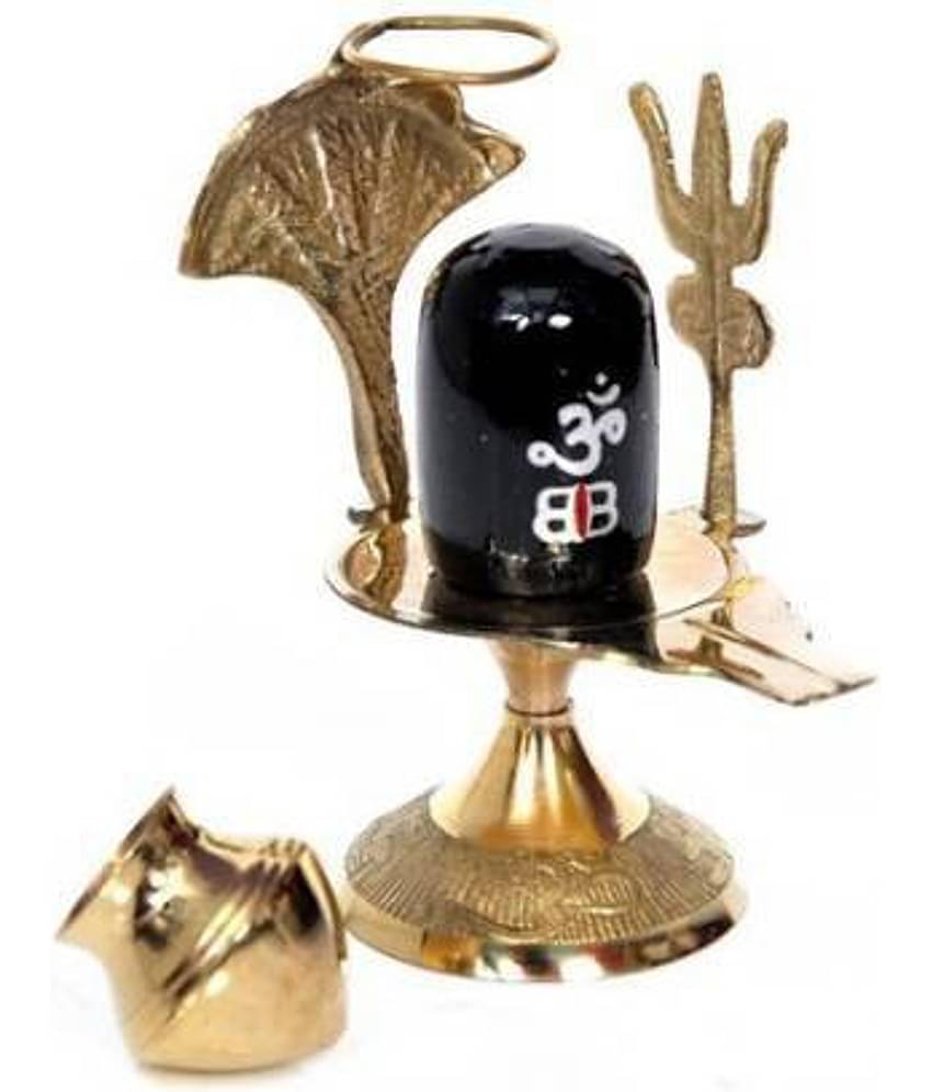 Fashion Bizz Pure Brass Shiva Lingam For Pooja Decorative Showpiece - 8 cm