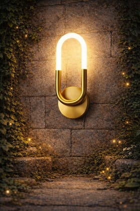 SPARKWORLD Modern Gold Oval LED Wall Sconce Integrated 10W Warm White Accent Light | Colour: U-Shape