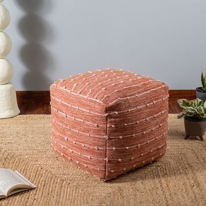 Terracotta Dreams Woven Pouf-16"x14"
