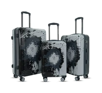 American Traveller TourisGlide Sport Luggage Trolley Bag Set of 3 (PC) Durable Hard Shell for Travel Suitcase with 360 Disk Wheels| TSA Type Lock| Heavy-Duty Lining| Football Splash
