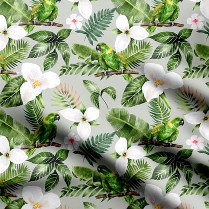 Parrot and flora-Cotton