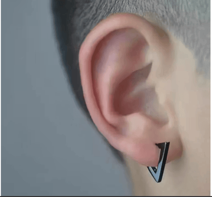 TRIANGLE HOOP - Steel Stud Earrings for Men & Boys.
