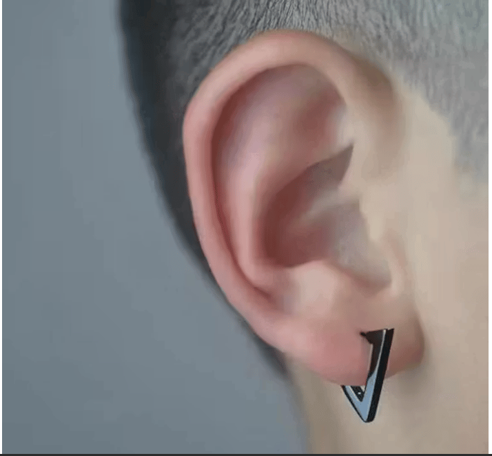 TRIANGLE HOOP - Steel Stud Earrings for Men & Boys.