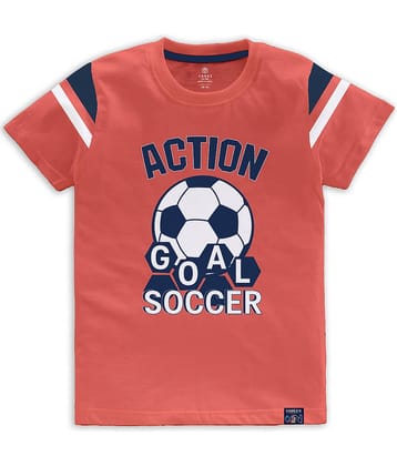 CODEZ Pack of 1 Boys Cotton Blend T-Shirt ( Orange )