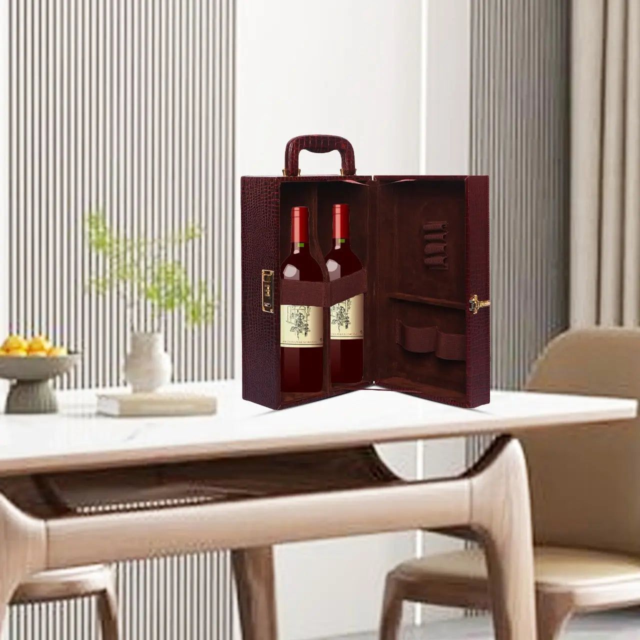 Premium Leather Wine Gift Box Case