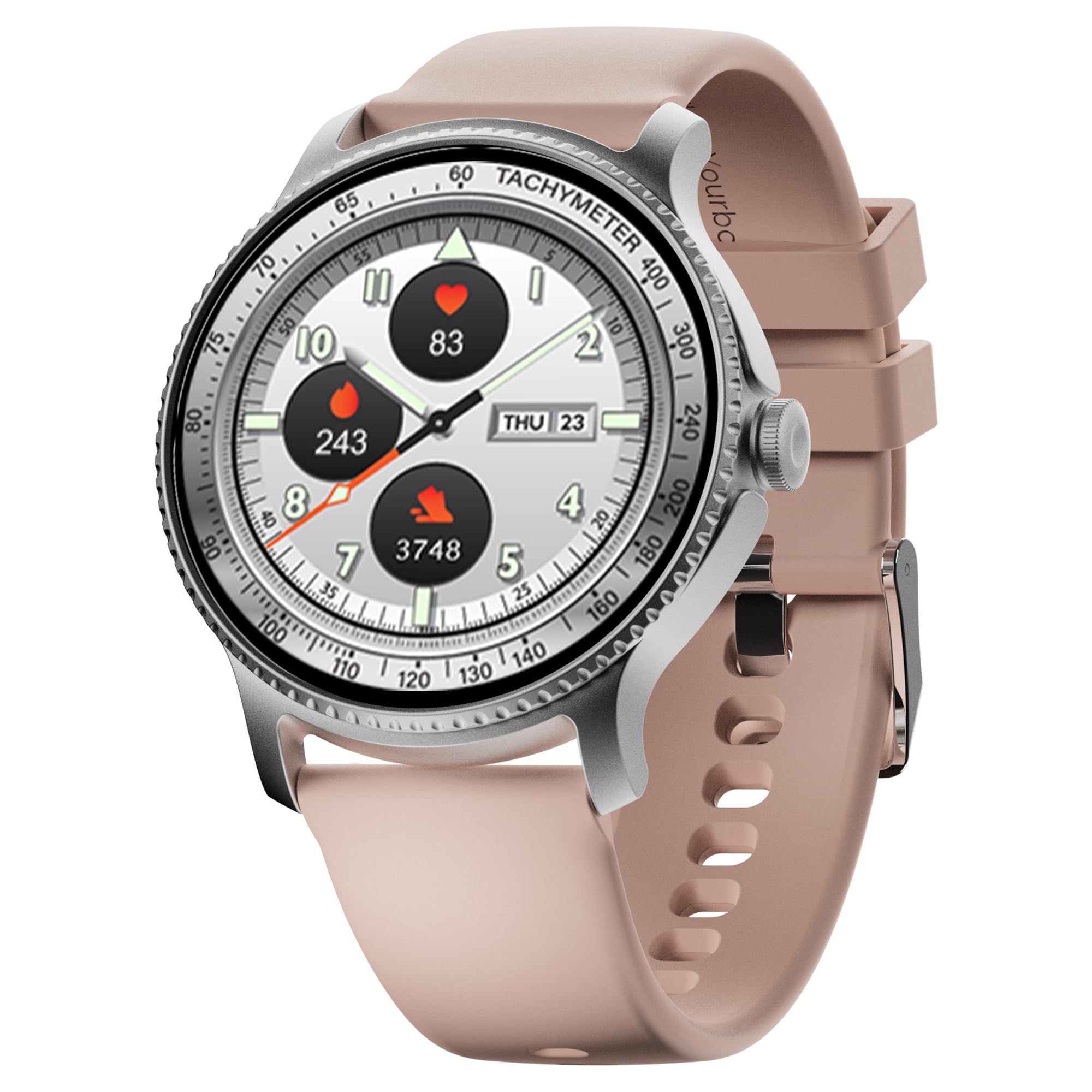 boAt Lunar Discovery 2026 Edition w/ 1.39" (3.5 cm) HD Display, Bluetooth Calling, Emergency SOS, HR, SpO2 & Sleep Tracking Smart Watch for Men & Women (Cherry Blossom) boAt Lunar Discovery 2026 Edition w/ 1.39" (3.5 cm) HD Display, Bluetooth Calling, Em
