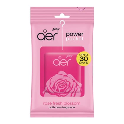 Godrej Aer Power Pocket Bathroom Fragrance - Fresh Blossom 10g (Pack of 6)