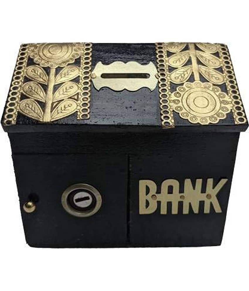 SWH Wood Brown Piggy Bank ( Pack of 1 )