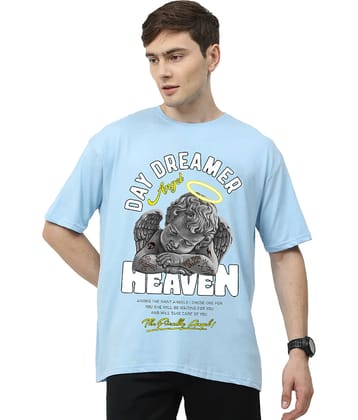 Veirdo Pack of 1 Cotton Oversized Fit Men's T-Shirt ( Blue )