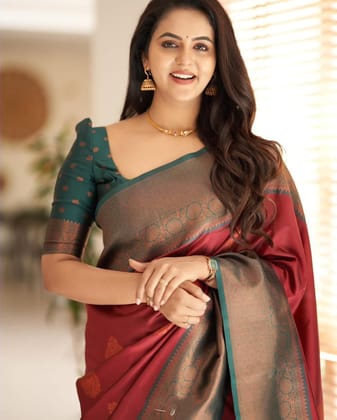 Banarasi  zari  woven Trending Silk Saree