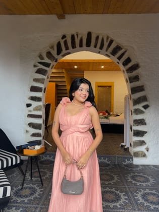 Demy Maxi Dress-Peach / XS