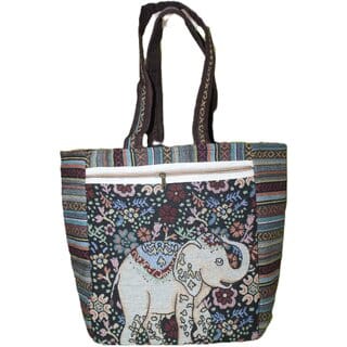 Ethnic Elephant Motif Tapestry Tote Bag Ethnic Elephant Motif Tapestry Tote Bag