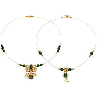 1 Layer Invisible Chain Necklace, Dark Green Colour Combo, 2 Qty
