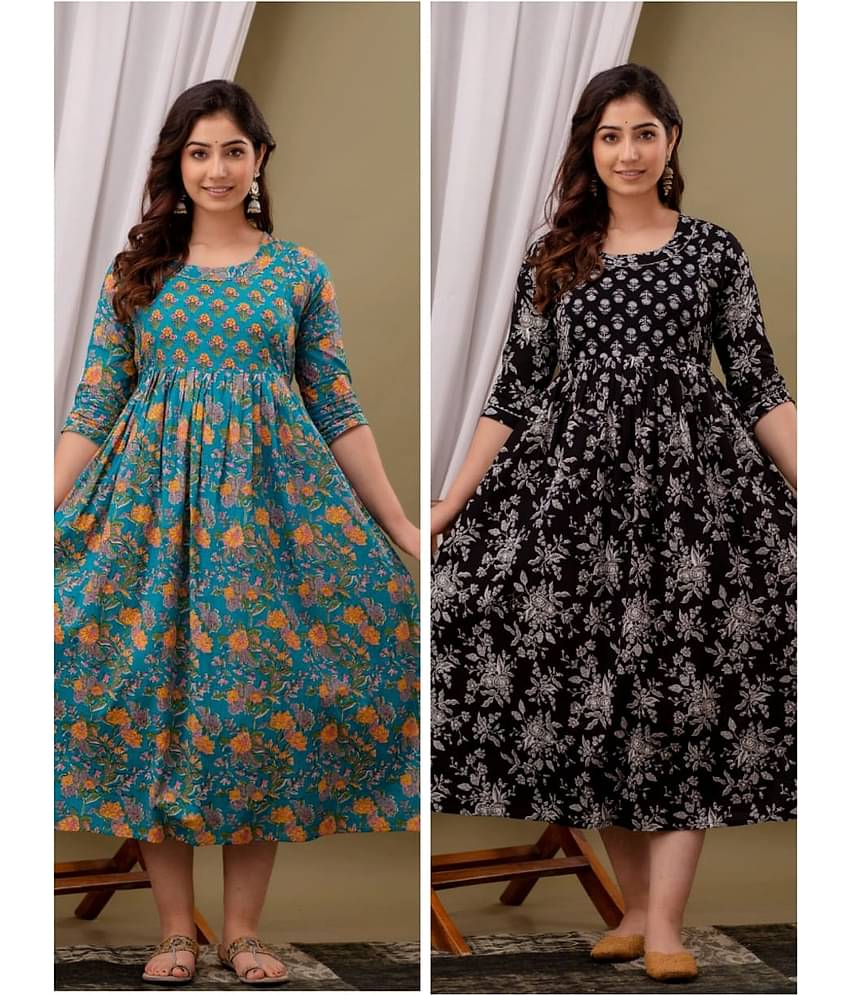 Nevisha Style Multi Color Cotton Maternity Kurta Pack of 2