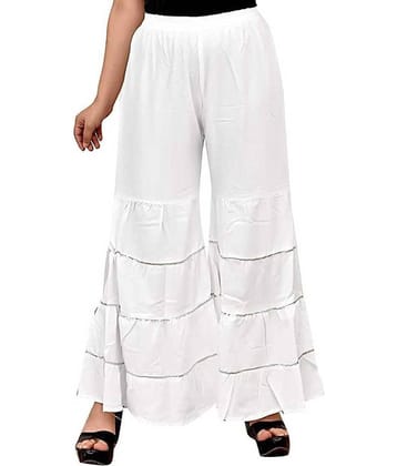 OuterWear Pack of 1 Viscose Regular Women's Palazzos ( White )